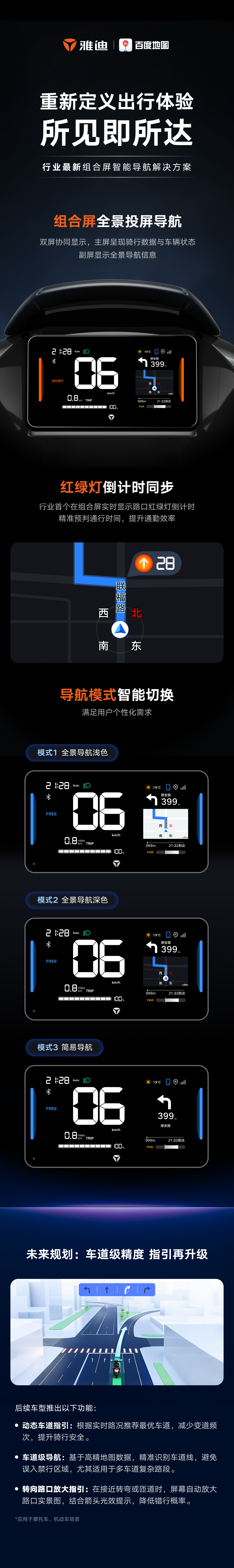 重磅雅迪百度地图开启两轮车智能导航新时代