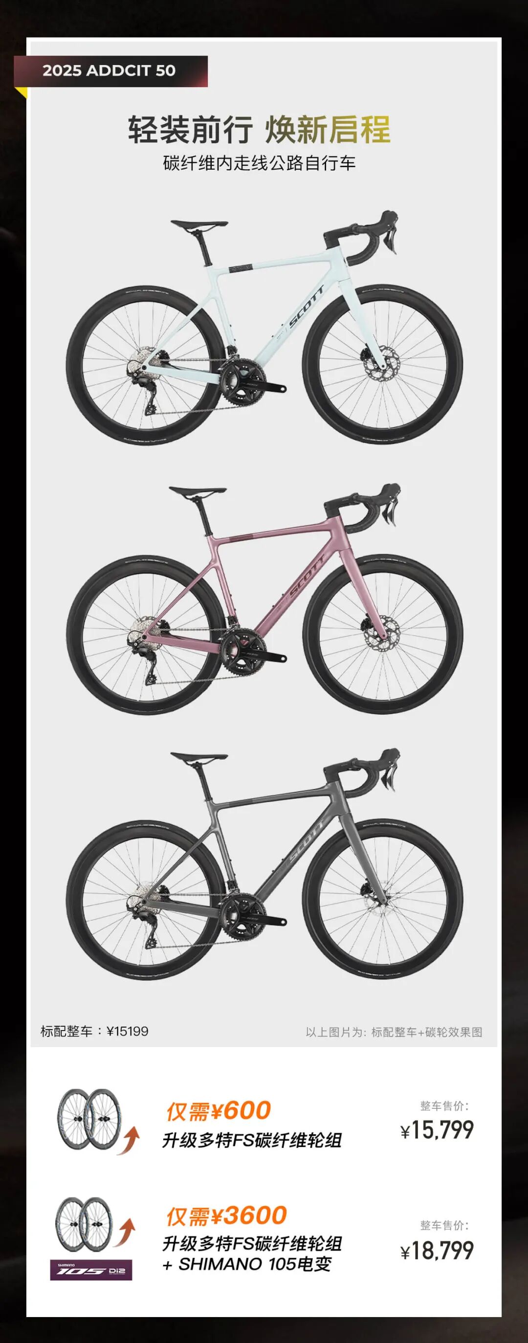 加600元升级碳轮1万5买到SCOTTADDICT全碳纤维公路车