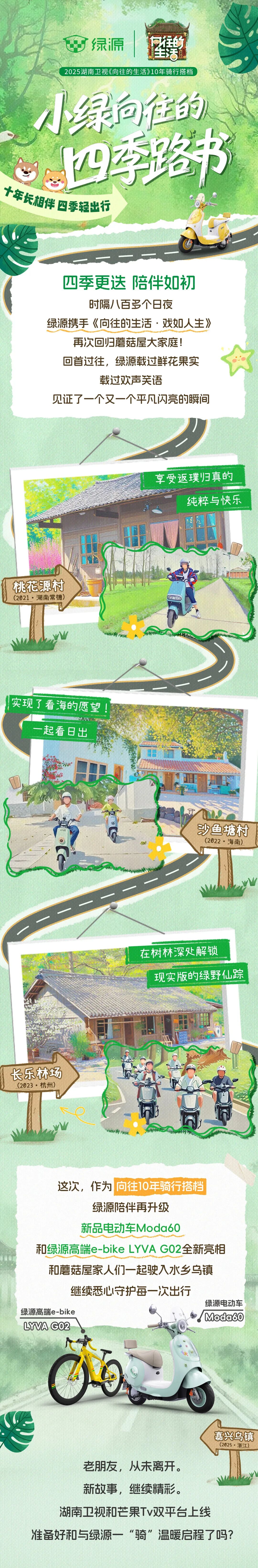 官宣绿源新品携手向往的生活正式回归蘑菇屋