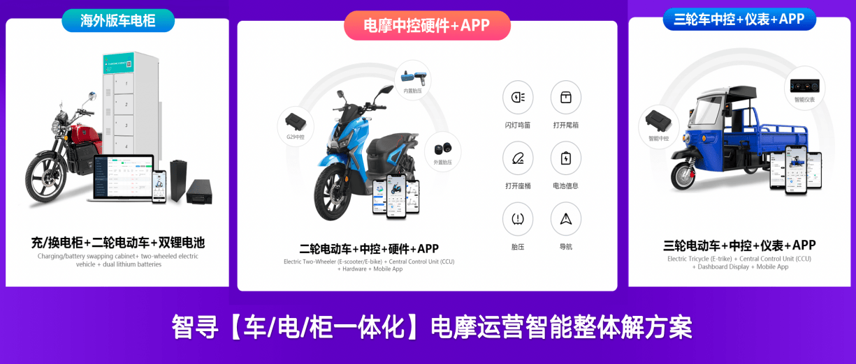 智寻携“车电柜”电摩整体运营解决方案亮相2025中国摩博会