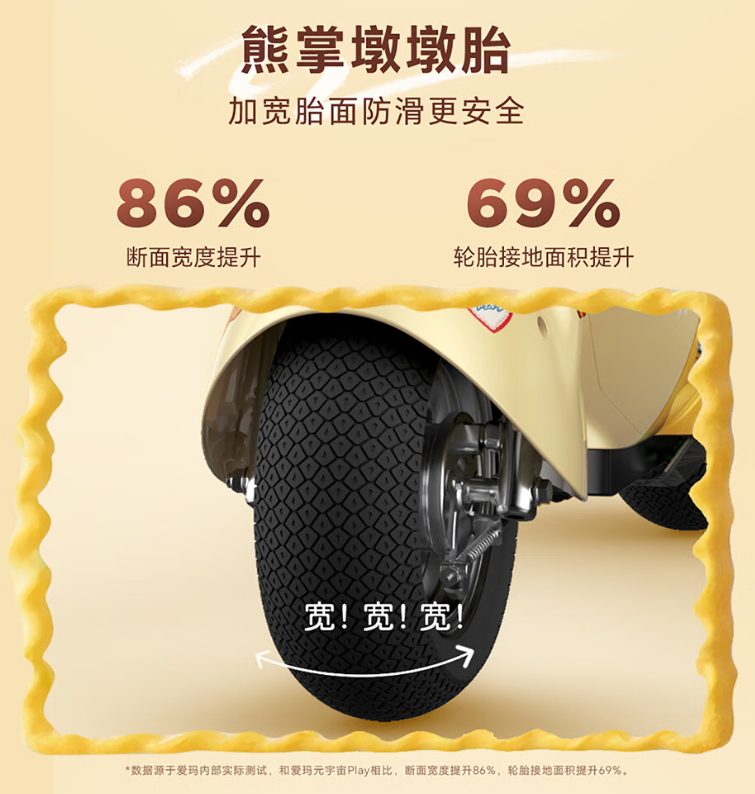 热计划丨爱玛墩墩不要驾照续航85公里130608熊掌胎稳如老公女神顶配